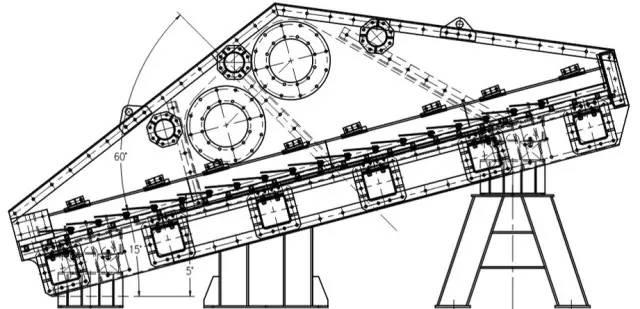 濕煤礦場煤矸石洗煤篩分機結構簡圖