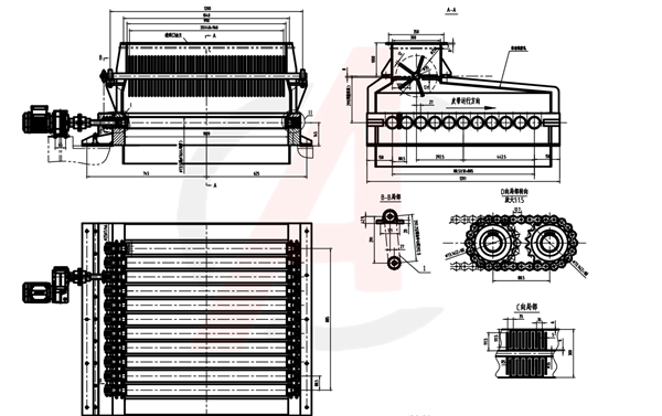 滾軸布料器-多軸-多輥-布料器結構-圖紙介紹