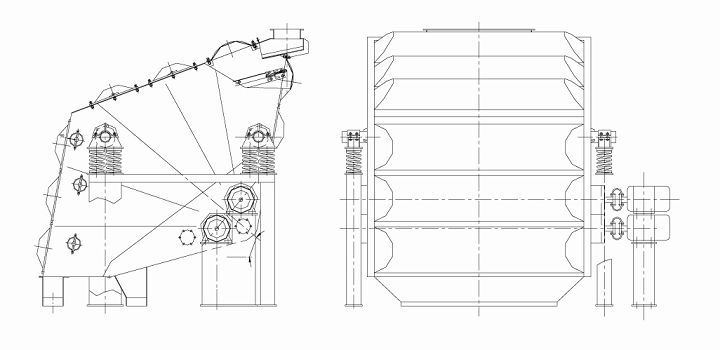 制砂生產(chǎn)線大產(chǎn)量的GLS概率篩結(jié)構(gòu)圖