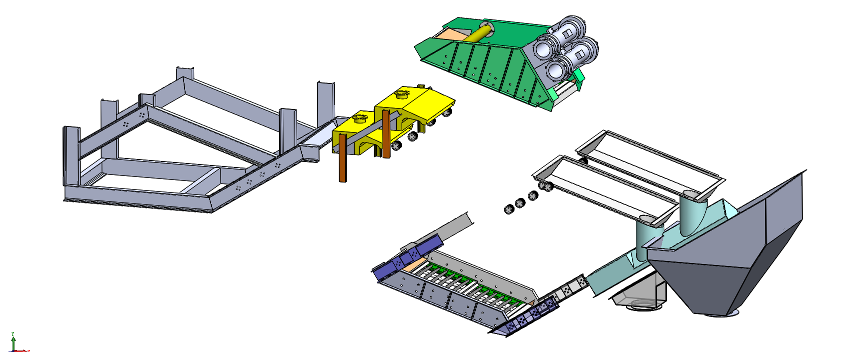 大型煤炭振動篩選機設備示意圖介紹