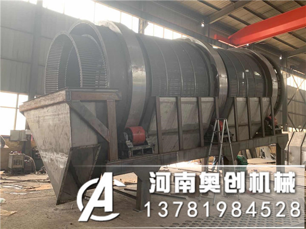 選礦破碎中大小塊狀物料分離滾筒篩分機的分析介紹